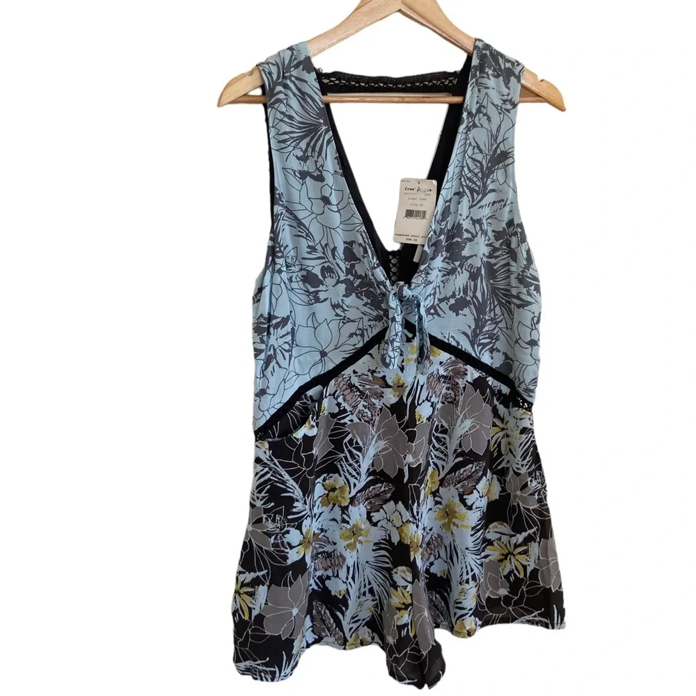 Free People Rayon Voile Santiago Printed Romper